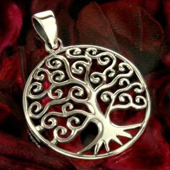 Sterling Silber Anhänger Baum des Lebens Ø 26 mm Yggdrasil Weltenbaum